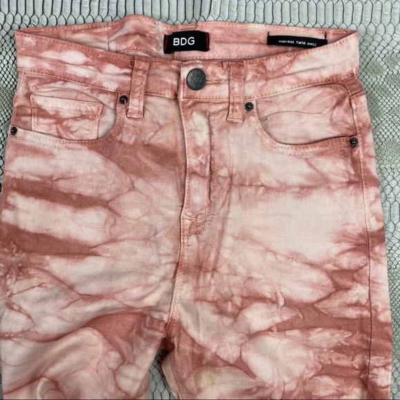 4FOR25 Peach tie dye high waisted BDG skinny jeans - Picture 4 of 6